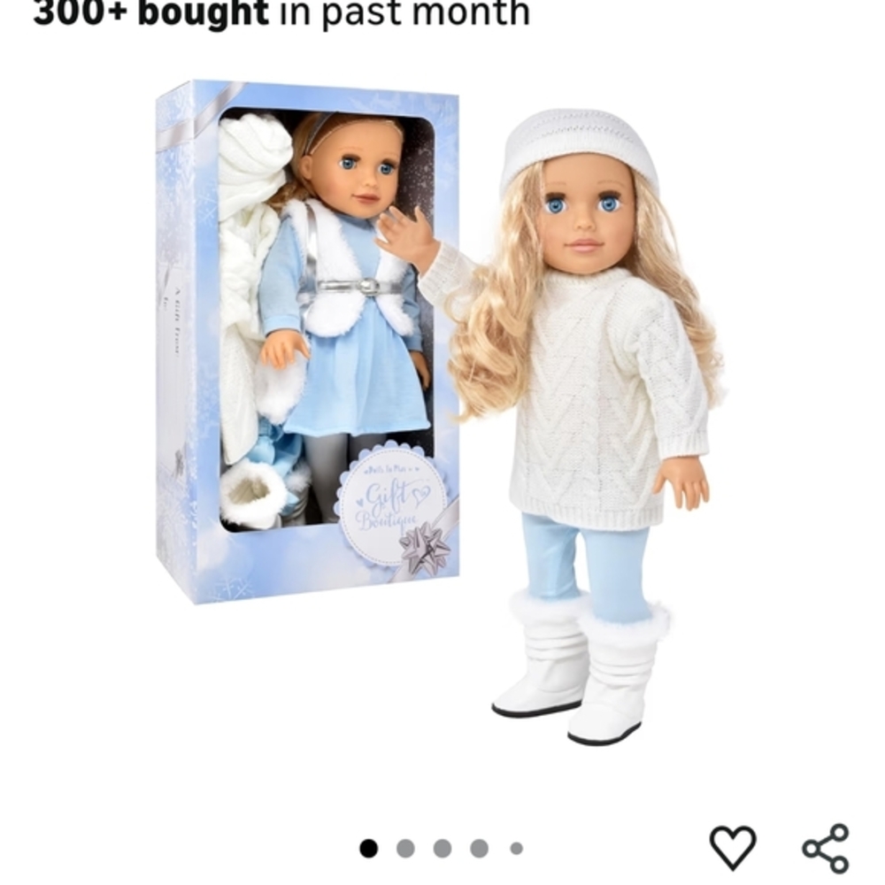 Blonde Doll‎ 18"  with 2 Winter Outfit